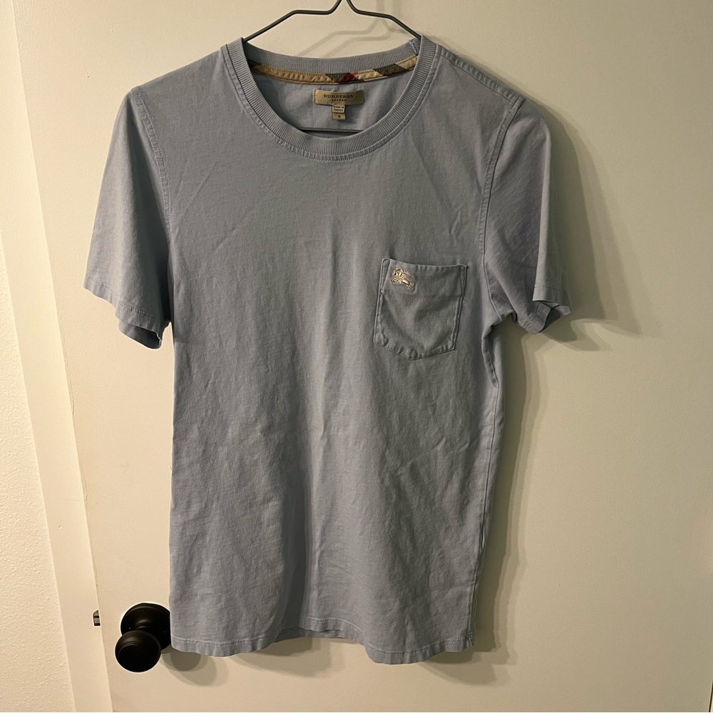 Burberry Light Blue Short Sleeve Pocket Tee